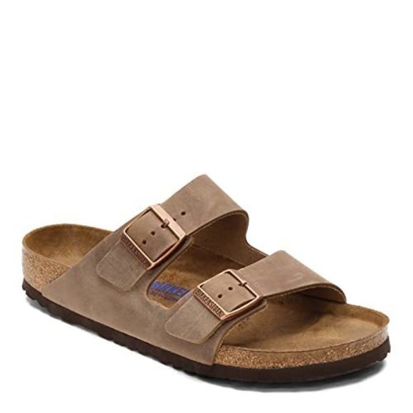 BIRKENSTOCK MEN'S ARIZONA SOFT FOOTBED SANDALS, TOBACCO, BROWN